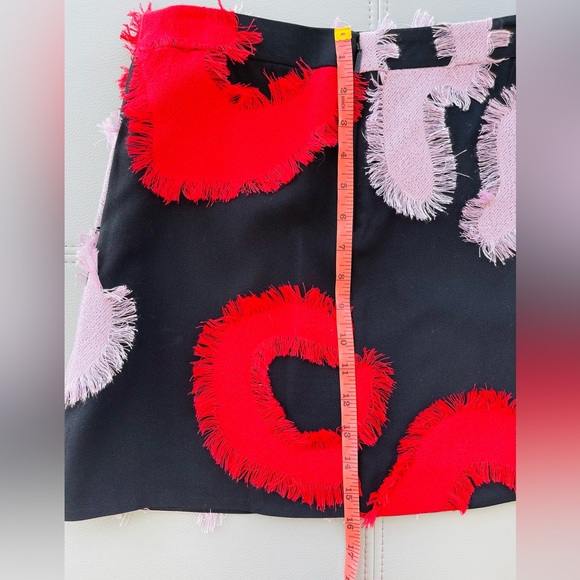 NWT! VERSACE COUTURE Black Mini Skirt w/ Red + Pink Art Deco Design Size 40 - Picture 12 of 15